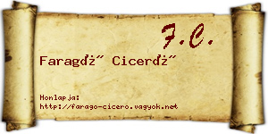 Faragó Ciceró névjegykártya
